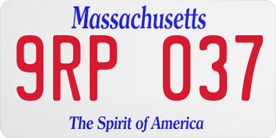 MA license plate 9RP037