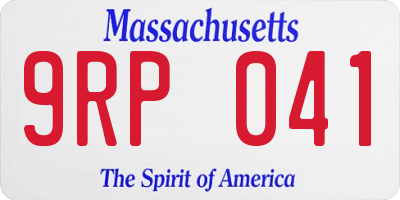 MA license plate 9RP041