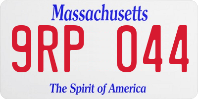 MA license plate 9RP044