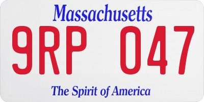 MA license plate 9RP047