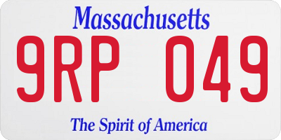 MA license plate 9RP049