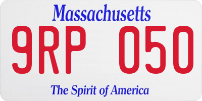 MA license plate 9RP050