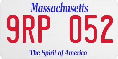MA license plate 9RP052