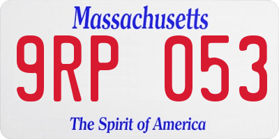 MA license plate 9RP053