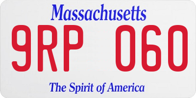 MA license plate 9RP060