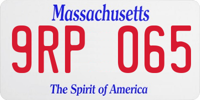 MA license plate 9RP065