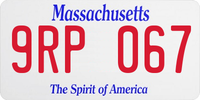 MA license plate 9RP067