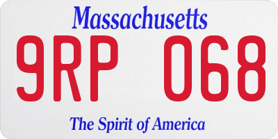 MA license plate 9RP068