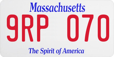 MA license plate 9RP070