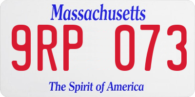 MA license plate 9RP073