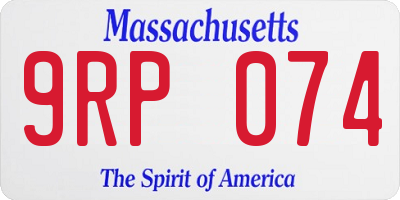 MA license plate 9RP074