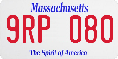 MA license plate 9RP080