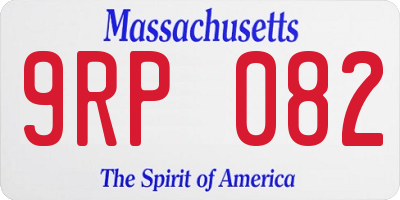 MA license plate 9RP082