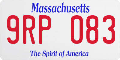 MA license plate 9RP083