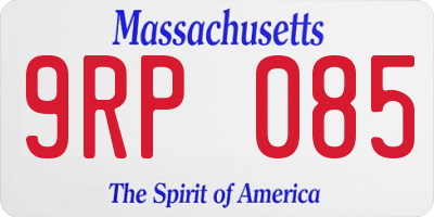 MA license plate 9RP085