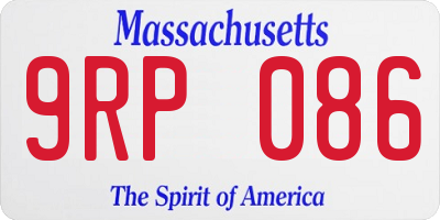 MA license plate 9RP086