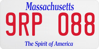 MA license plate 9RP088