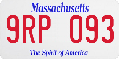 MA license plate 9RP093