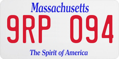 MA license plate 9RP094