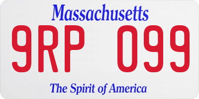 MA license plate 9RP099
