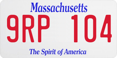 MA license plate 9RP104