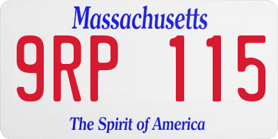 MA license plate 9RP115