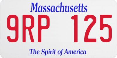 MA license plate 9RP125