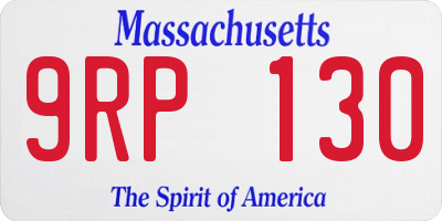 MA license plate 9RP130
