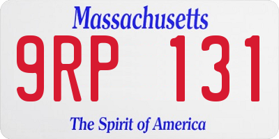 MA license plate 9RP131