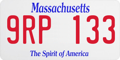 MA license plate 9RP133