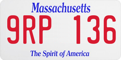 MA license plate 9RP136