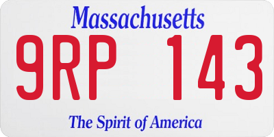MA license plate 9RP143