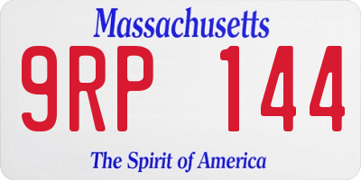 MA license plate 9RP144