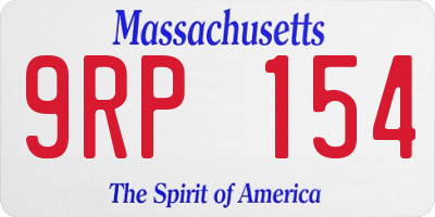 MA license plate 9RP154