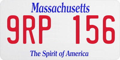 MA license plate 9RP156