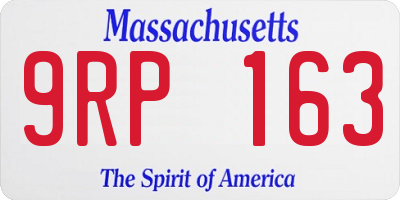 MA license plate 9RP163