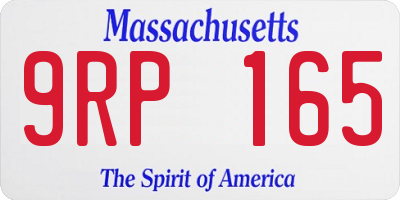 MA license plate 9RP165