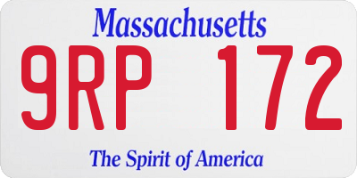 MA license plate 9RP172