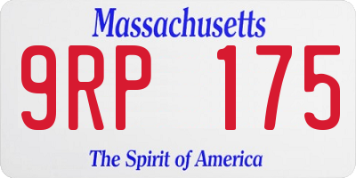 MA license plate 9RP175