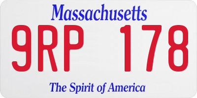MA license plate 9RP178