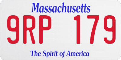 MA license plate 9RP179