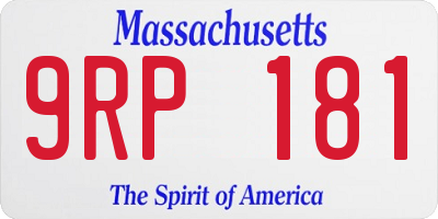MA license plate 9RP181