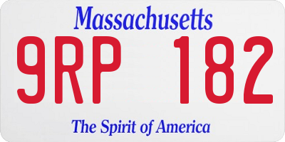 MA license plate 9RP182