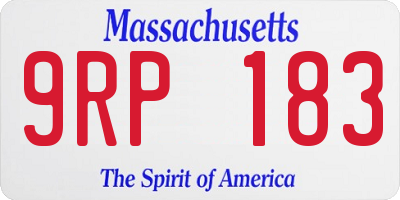MA license plate 9RP183