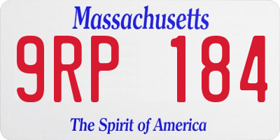 MA license plate 9RP184