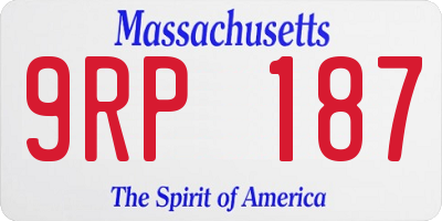 MA license plate 9RP187