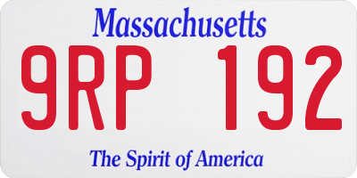 MA license plate 9RP192