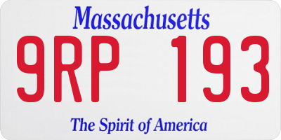 MA license plate 9RP193