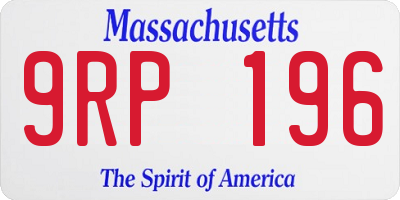 MA license plate 9RP196