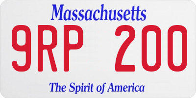 MA license plate 9RP200